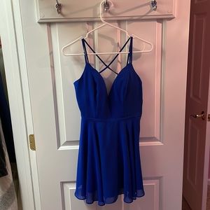 Blue flowy dress, wore once to graduation, excellent condition